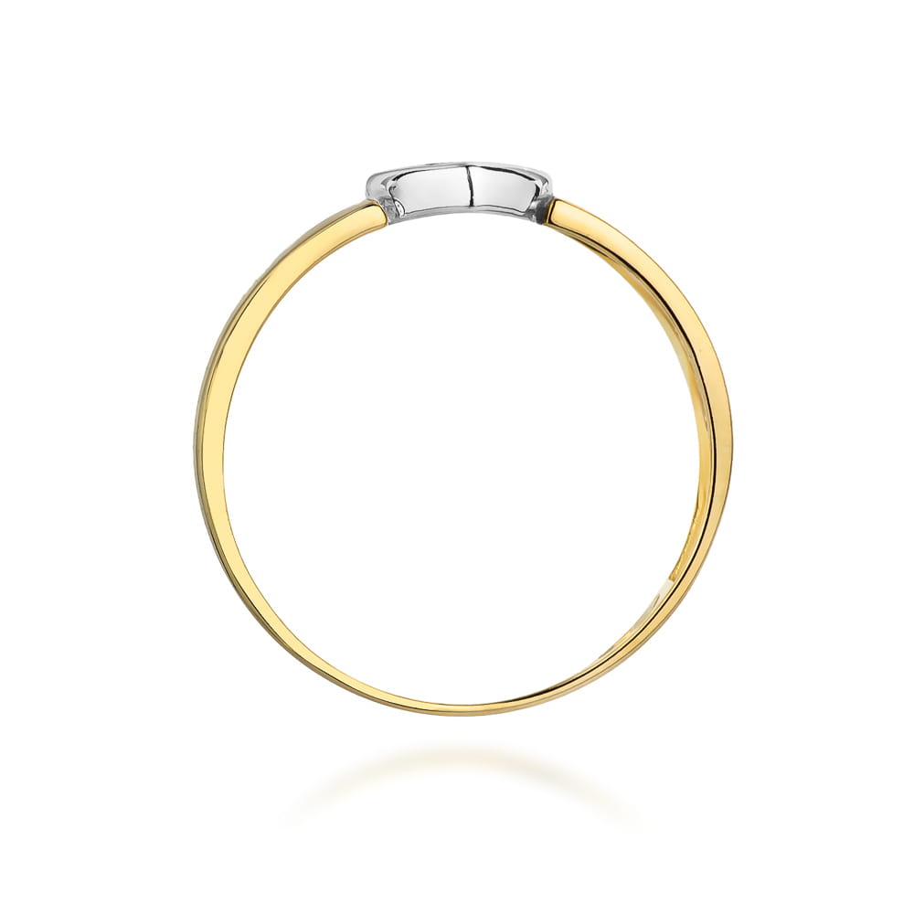 Anillo Corazón Oro Amarillo 14K con Diamantes Naturales 0,04 ct