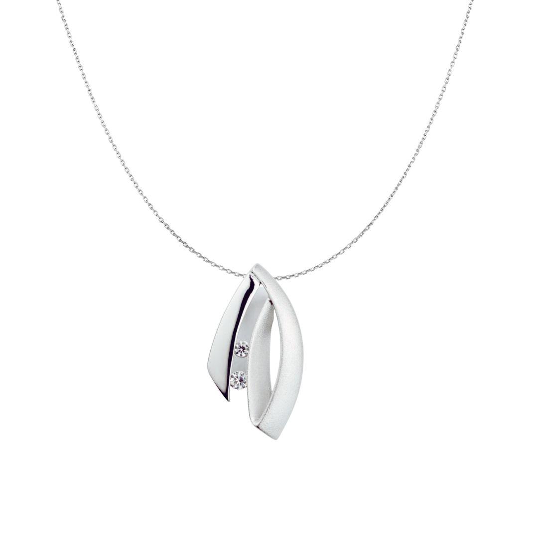 Lágrima con circonitas collar de plata 925