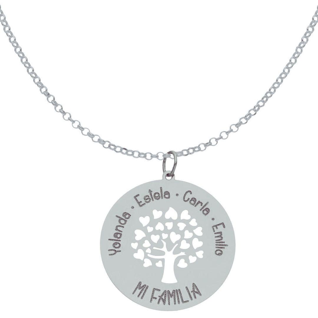 Collar de oro 18k personalizado Árbol de la FAMILIA
