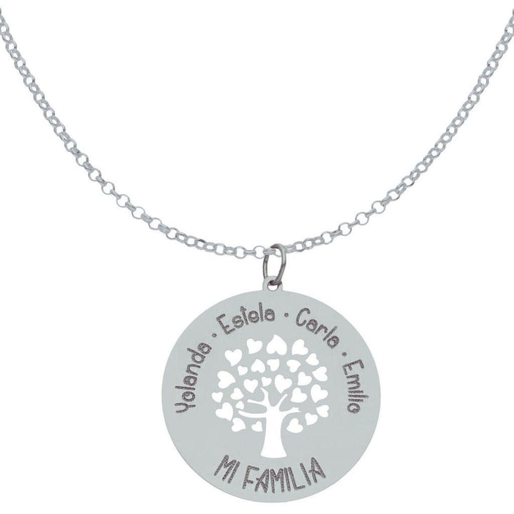 Collar de oro 18k personalizado Árbol de la FAMILIA