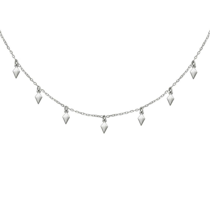 Collar con pequeños colgantes en motivos de rombo de plata