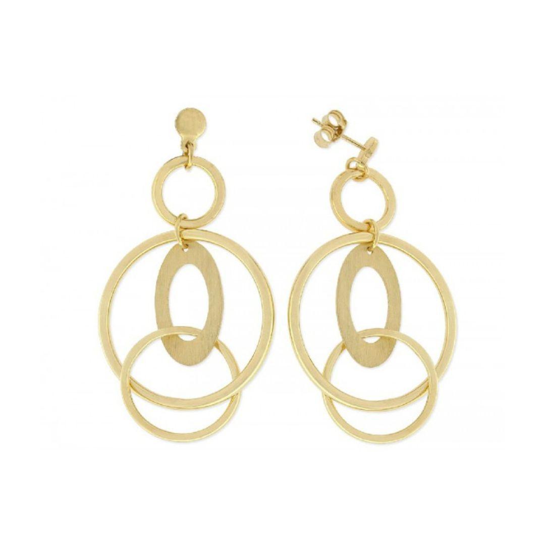 Pendientes de plata baño en oro círculos