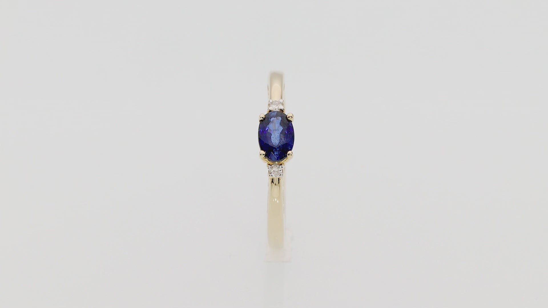 Anillo Carlota de Oro 14K con Zafiro 0,70ct  y Diamantes