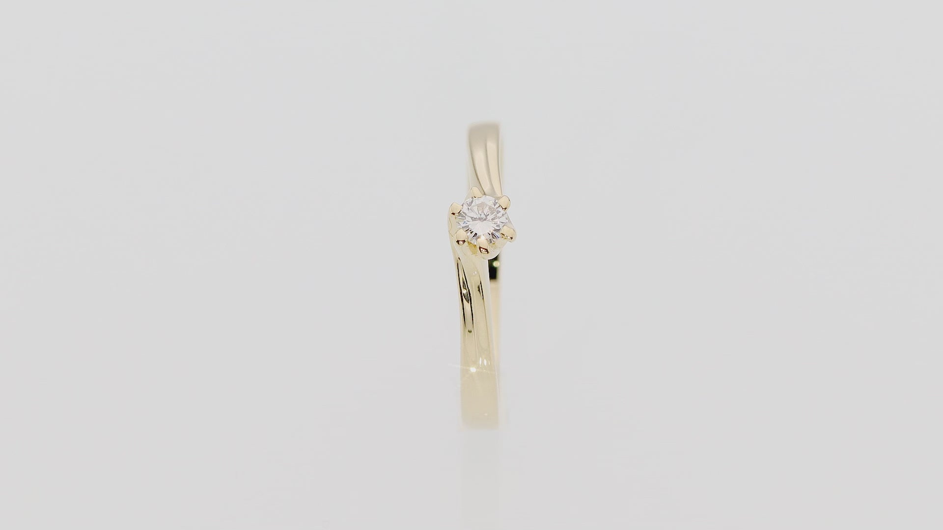Anillo Solitario Catalina Oro Amarillo 14K con Diamante Natural 0,10 ct