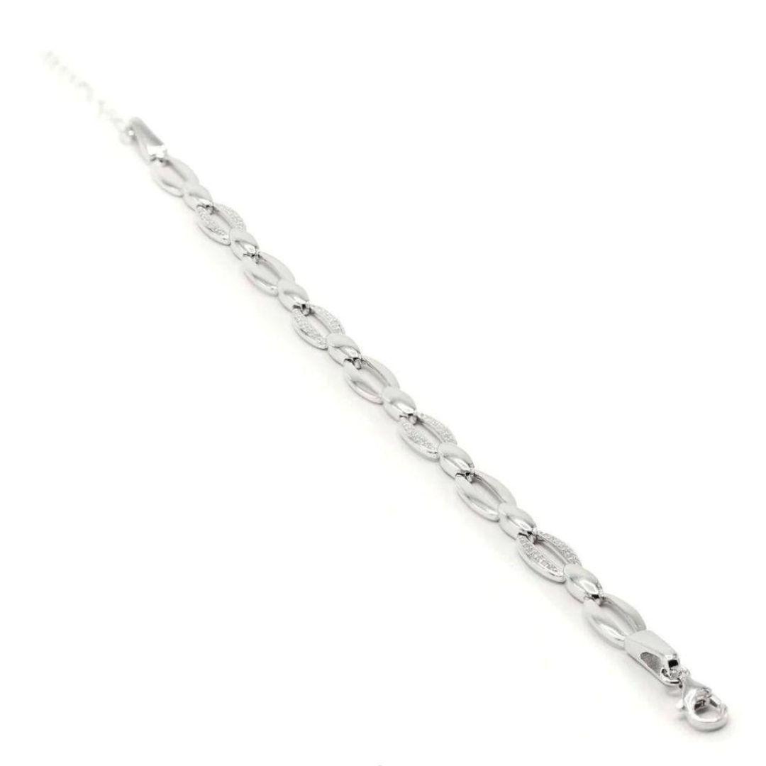 Preciosa pulsera con eslabones ovalados con circonitas