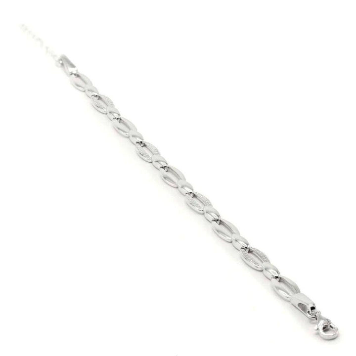 Preciosa pulsera con eslabones ovalados con circonitas