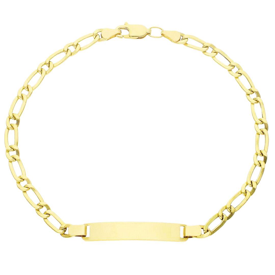 Pulsera oro con placa de eslabón de 20.5 cm