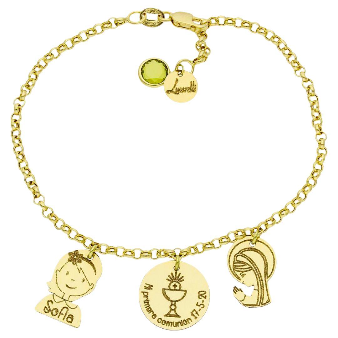 Pulsera personalizada de oro para niña de Comunión