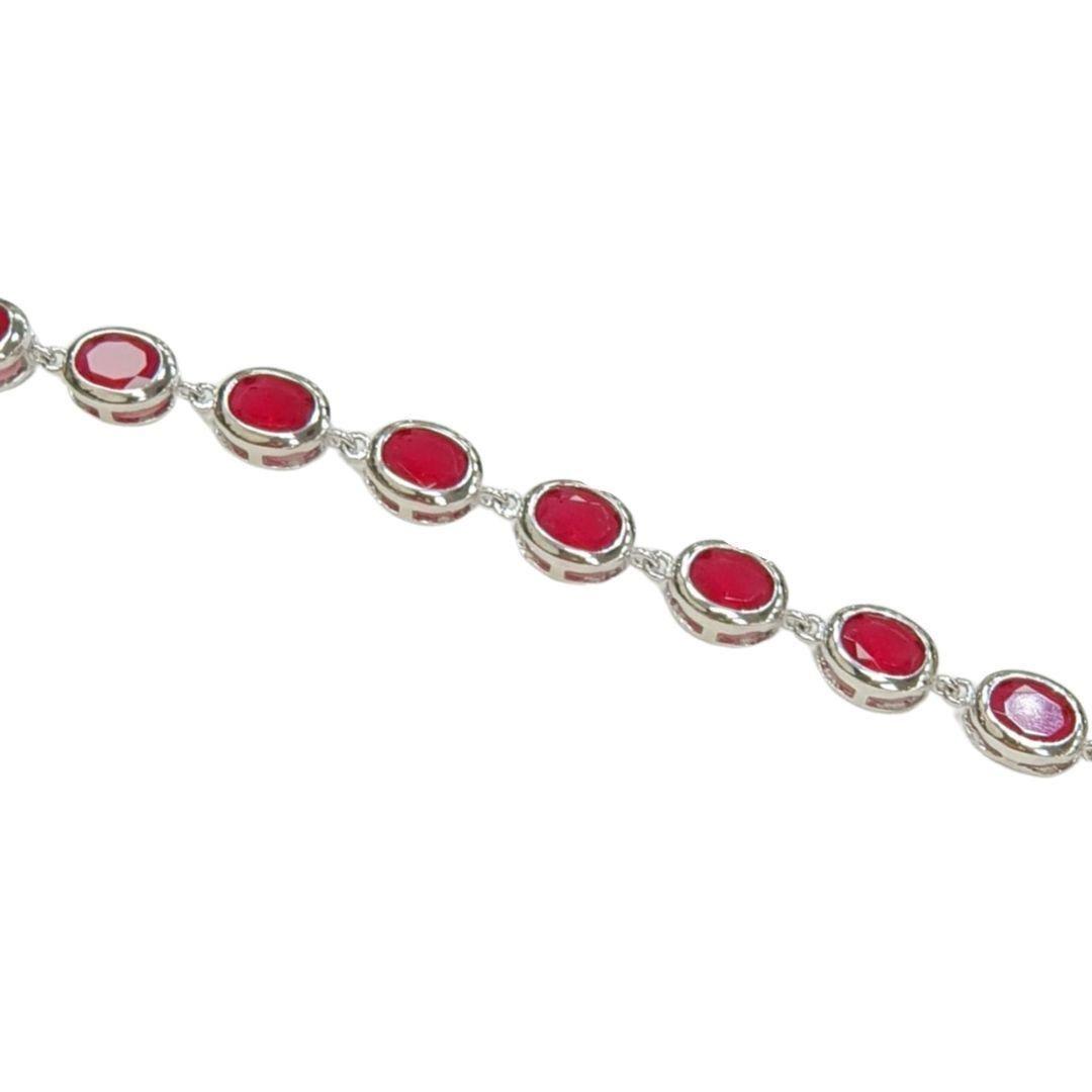 Pulsera plata con piedras para mujer