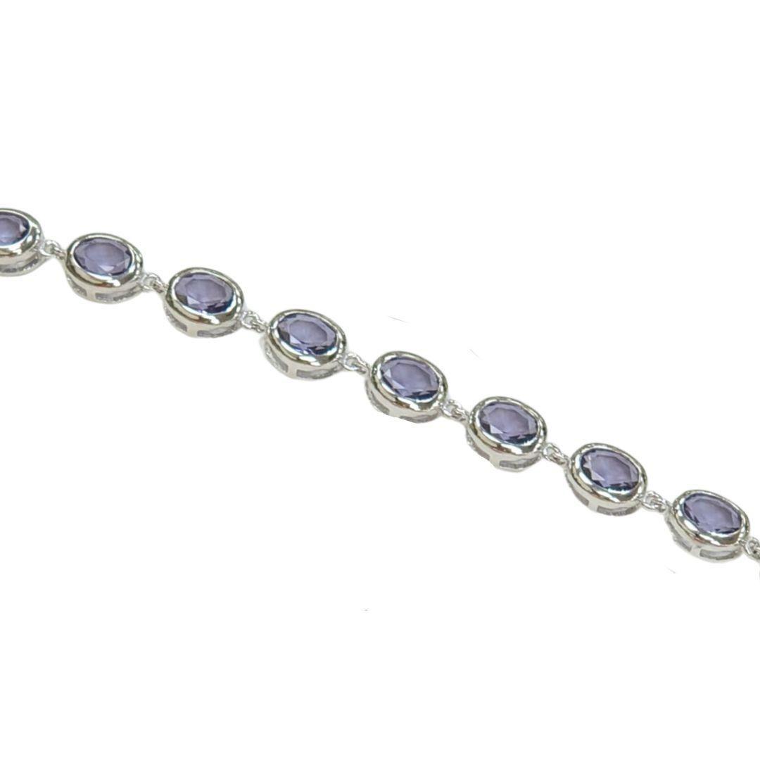 Pulsera plata con piedras para mujer