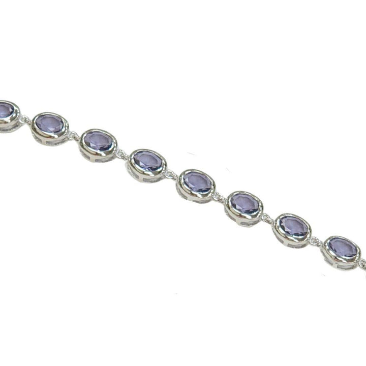 Pulsera plata con piedras para mujer